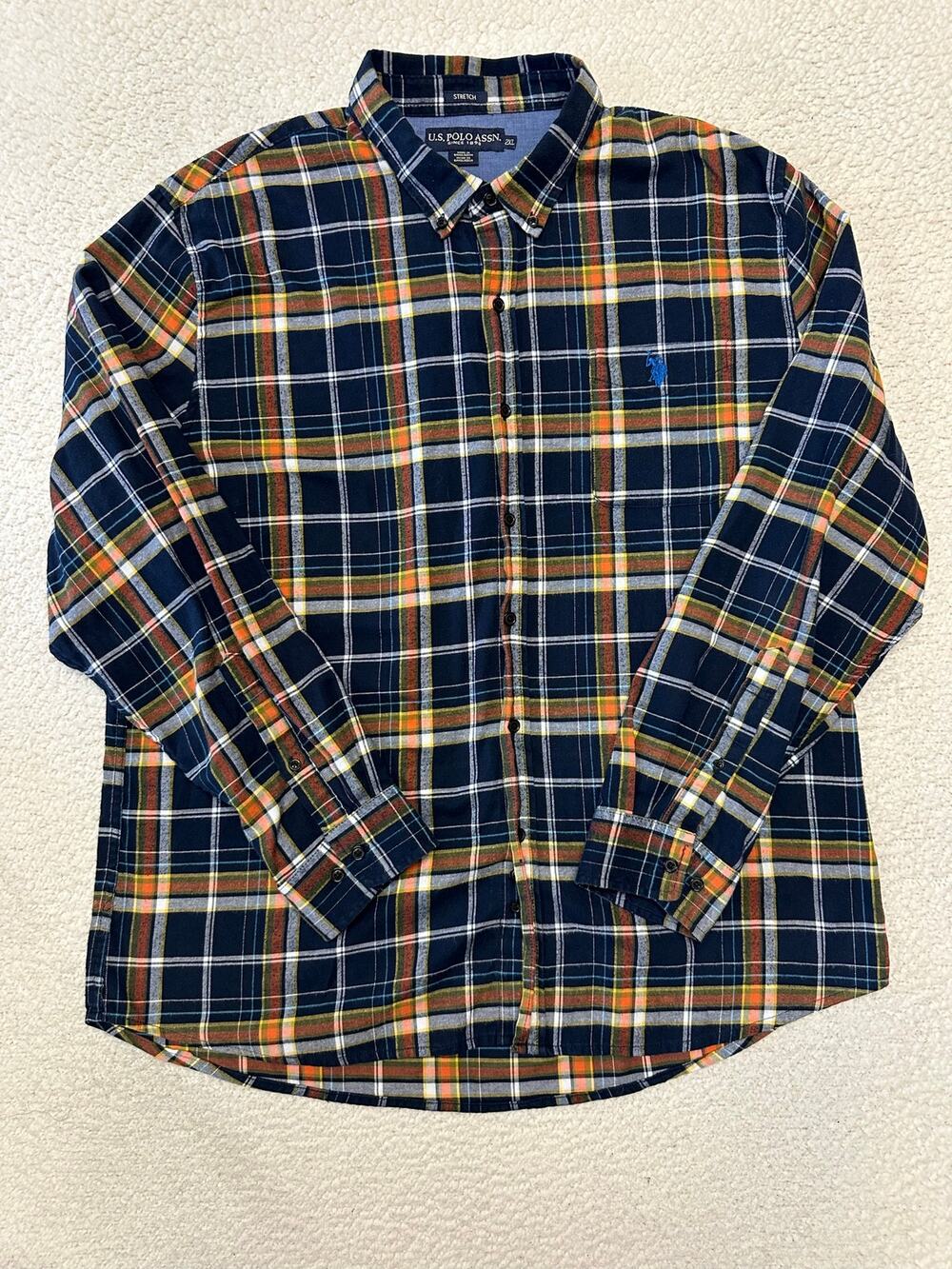 US Polo Assn Mens Long Sleeve Button Down Shirt Size 2XL